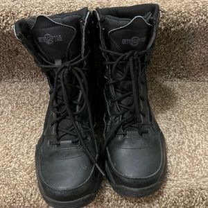 Black steel toed boots